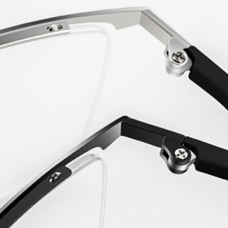 JingPro 镜邦 9917 黑银色TR合金眼镜框+1.60折射率 防蓝光变色镜片
