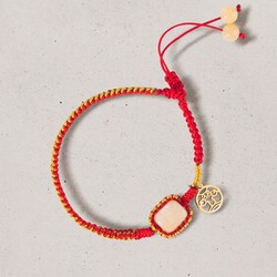 新疆博物馆 共命鸟手工编织绳 18.5cm 创意金丝玉手链 三八节礼物
