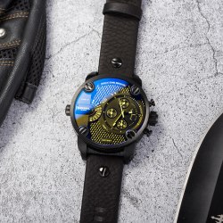 diesel迪赛手表潮流变色龙超大表盘三眼计时手表dz7257