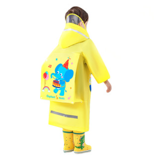 贝壳年代 儿童雨衣 高领款 黄色大象 L