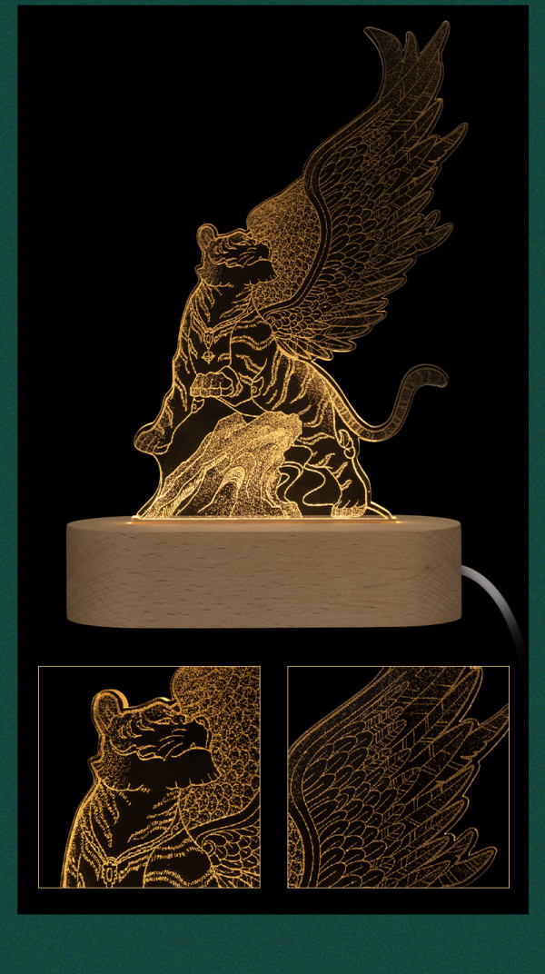 博物文创海马神兽小夜灯亚克力led睡眠灯