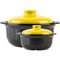 KANGSHU 康舒 砂锅(24.5cm、3.2L、陶瓷、黄色)