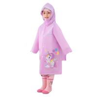贝壳年代 儿童雨衣 高领款 紫色独角兽 L
