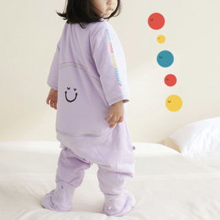 米乐鱼 好好睡系列 SD2108191202 婴儿分腿长袖睡袋 双层款 甜梦紫 100cm