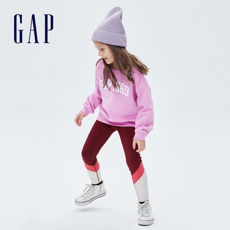 Gap 盖璞 女童LOGO抓绒卫衣