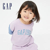 Gap 盖璞 女幼童LOGO法式圈织软卫衣