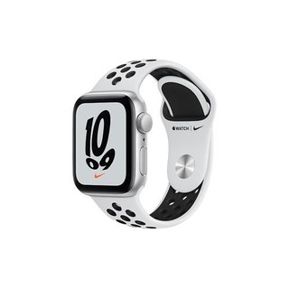 Apple 苹果 Watch SE 智能手表 40mm  GPS版 银色铝金属表壳 白金配黑耐克硅胶表带 (心率、GPS、扬声器)