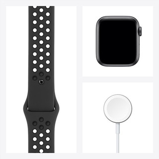 Apple 苹果 Watch SE 智能手表 44mm GPS+蜂窝版 灰色铝金属表壳 风暴黑配灰色回环式编织表带（心率、GPS、扬声器）