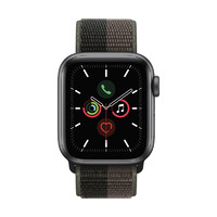 Apple 苹果 Watch SE 智能手表 44mm GPS+蜂窝版 灰色铝金属表壳 风暴黑配灰色回环式编织表带（心率、GPS、扬声器）
