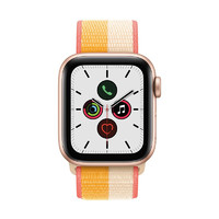 Apple 苹果 Watch SE 智能手表 44mm GPS+蜂窝版 金色铝金属表壳 黍米色配白色回环式编织表带（心率、GPS、扬声器）