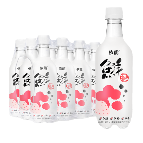 yineng 依能 鲜汽 苏打气泡水 樱花草莓味 450ml*12瓶