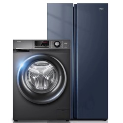 Haier 海尔 BCD-517WLHSSEDB9冰箱+EG100B108S洗衣机 冰洗套装