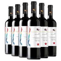 CHILEAUTARO 智利原瓶进口 中央山谷产区 珍藏 白智利星 13.5度佳美娜干红葡萄酒 750ml*6