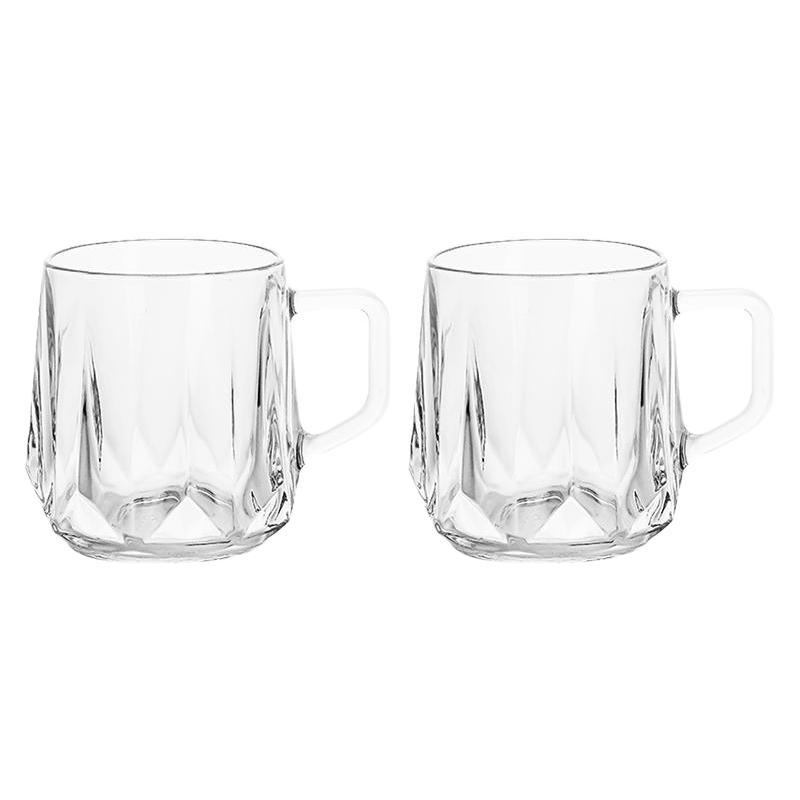 LOVWISH 乐唯诗 钻石纹玻璃水杯果汁杯简约奶杯茶饮杯水具套装 透明色