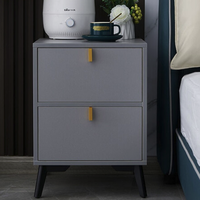 一米色彩 YMSC5200 简约双抽床头柜 灰色 40*40*55CM