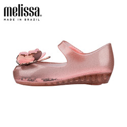 melissa Mini Melissa2022春夏新品立体蝴蝶装饰可爱小童凉鞋32849 闪粉色/粉色 9