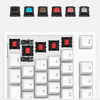 ikbc W200 87键 2.4G无线机械键盘 白色 Cherry红轴 无光