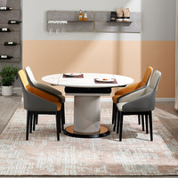 QuanU 全友 DW1080 现代简约餐桌椅组合 功能餐桌+餐椅A灰*2+餐椅B橙*2