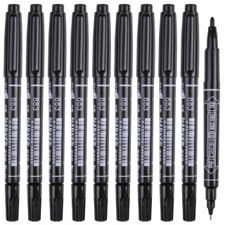 hero英雄883双头勾线笔黑色10支装