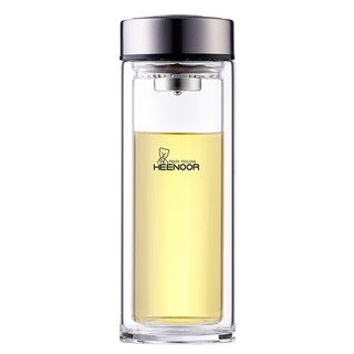 HEENOOR 希诺 XN-9607 双层玻璃杯 410ml 本色