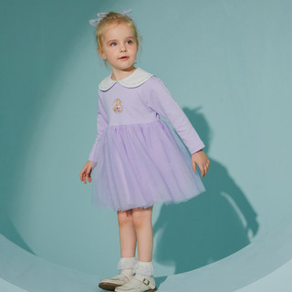 mini balabala 迷你巴拉巴拉 ZA0D113201009-70019 女童连衣裙 白雪公主IP款 粉紫 120cm