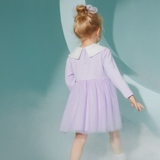 mini balabala 迷你巴拉巴拉 ZA0D113201009-70019 女童连衣裙 白雪公主IP款 粉紫 140cm