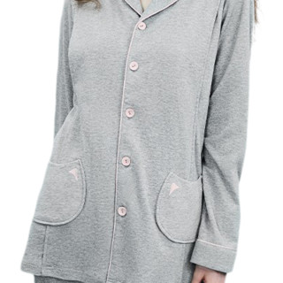 EMXEE 嫚熙 COSY舒畅系列 MX-218190001 孕妇月子服套装 夏薄款 灰色 M