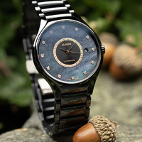 雷达 表（RADO）瑞士手表 真系列 花园系列  “橡树” 女士腕表 镶钻时尚腕表  R27109742