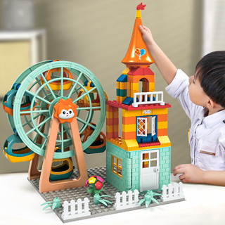 斯纳恩自营儿童玩具男孩女孩大颗粒城堡积木玩具立体拼插模型宝宝生日礼物-小颗粒城堡积木