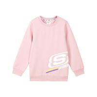 SKECHERS 斯凯奇 L321K171 儿童卫衣 加绒款 灰粉色 110S