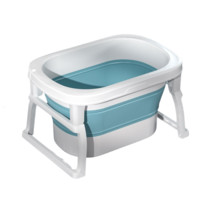 奔麦 儿童浴盆+水温计+双层凳 升级款 帕尔蓝