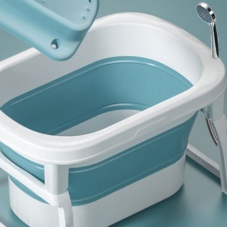 奔麦 儿童浴盆+水温计+双层凳 升级款 帕尔蓝
