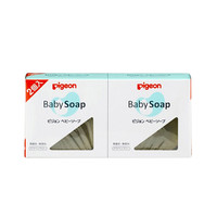 Pigeon 贝亲 日本原装进口婴儿洗发沐浴洗脸透明皂90g*2块 08363