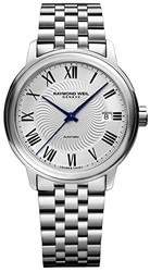 RAYMOND WEIL 蕾蒙威 男式“Maestro”瑞士自动不锈钢休闲手表，颜色：银色调（型号：2237-ST-00659）