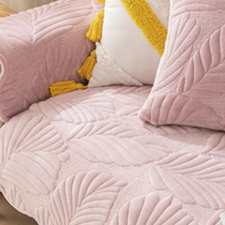 开心伴侣 芭蕉叶 牛奶绒沙发 粉红 90*210cm