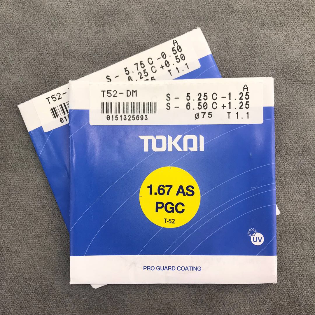 TOKAI 东海 绚晶系列1.67折射率防油污膜非球面镜片*2片+赠150元内品牌镜框