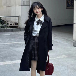 神仙club jk制服 英伦风衣外套 黑色