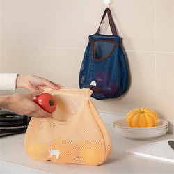 向伦家居 厨房多功能可挂式果蔬收纳挂袋便携手拎放姜蒜洋葱镂空透气压缩袋