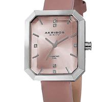 Akribos XXIV 阿克波斯 Pink Dial Silver-tone Alloy Ladies Watch AK749PK
