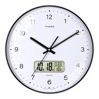 TIMESS P67-1 简约日历挂钟 黑色 12英寸