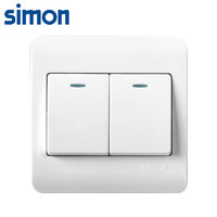 simon 西蒙电气 西蒙(SIMON) 开关插座面板 C3系列 二开单控开关 86型面板 雪山白色 C31021BY