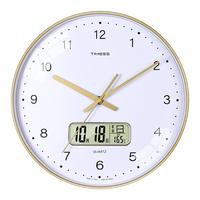 TIMESS P67-2 简约日历挂钟 金色 12英寸