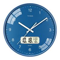 TIMESS P68-3 简约日历挂钟 蓝色 14英寸