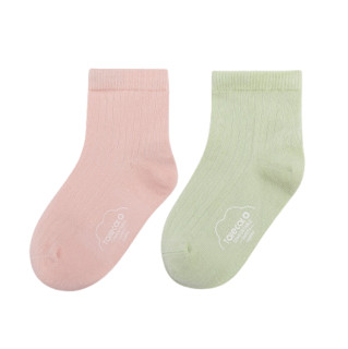 TaleCat 故事猫 WZ21C011F 儿童中筒袜 4双装 粉色+绿色