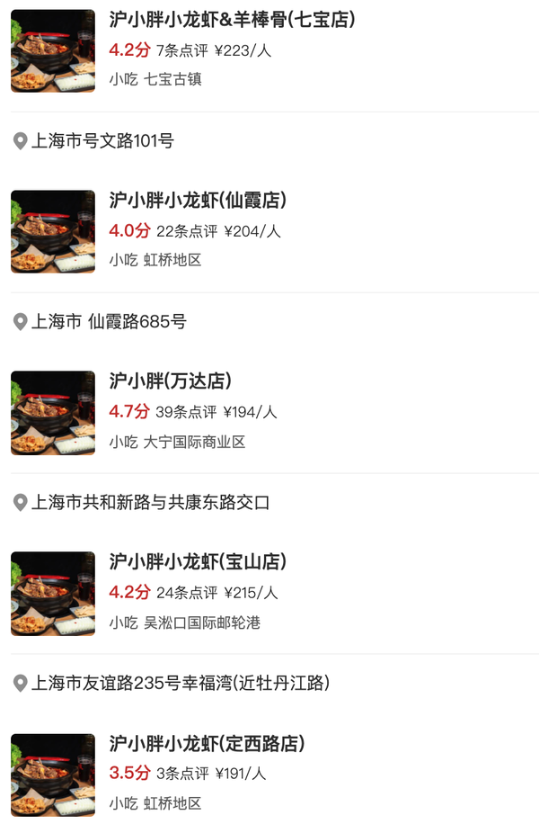 上海14店+北京1店，凭大闸蟹大杀四方！沪小胖小龙虾 3人套餐