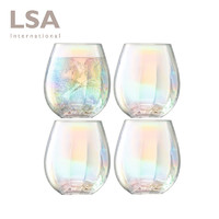 LSA International 现货同合英国进口LSA pearl彩虹珍珠玻璃杯耐热可爱幻彩女生水杯