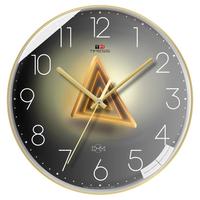 TIMESS 光影系列 层叠三角 石英挂钟 金色 14英寸