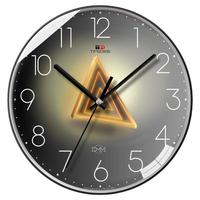 TIMESS 光影系列 层叠三角 石英挂钟 黑色 12英寸