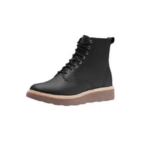 Clarks 其乐 仙踪系列 Trace Pine 女士8孔马丁靴 261437284 黑色 37.5