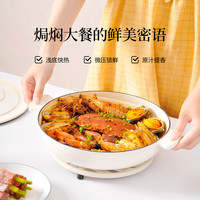 归·禾器 DOOROOM 梯田白珐琅锅铸铁锅焖锅 28cm